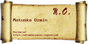 Matuska Ozmin névjegykártya